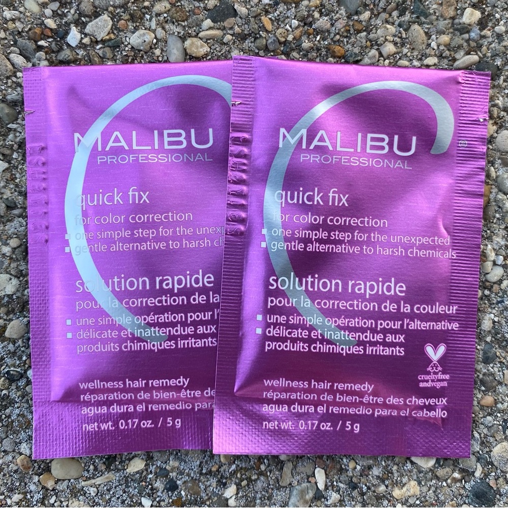 x2 Malibu C Quick Fix Color Correction Professional Treatment 0.17 oz Packets